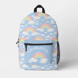 Rainbow and Clouds With Your Name Bedruckter Rucksack