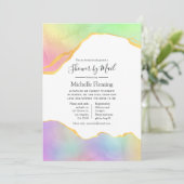 Rainbow and Gold Agate Boy Baby Shooter by Mail Einladung (Stehend Vorderseite)