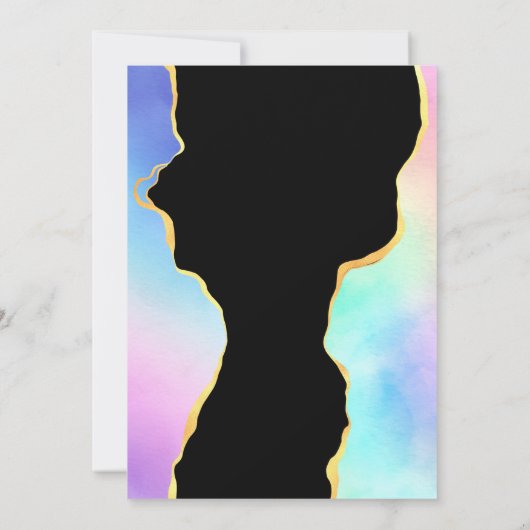 Rainbow and Gold Agate Boy Baby Shooter by Mail Einladung (Rückseite)