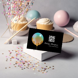 Rainbow and Gold Balloons Event Industry QR Code Visitenkarte