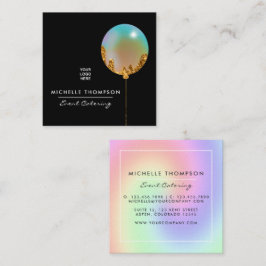Rainbow and Gold Business Card Quadratische Visitenkarte