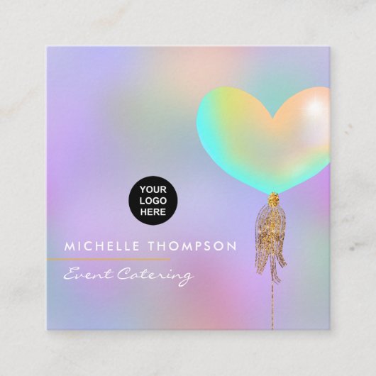 Rainbow and Gold Business Card Quadratische Visitenkarte (Vorderseite)