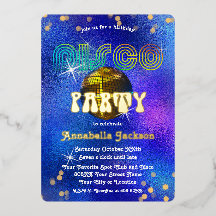 Rainbow and Gold on Funky Blue Disco Party