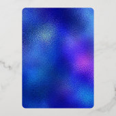 Rainbow and Gold on Funky Blue Disco Party Folieneinladung (Rückseite)