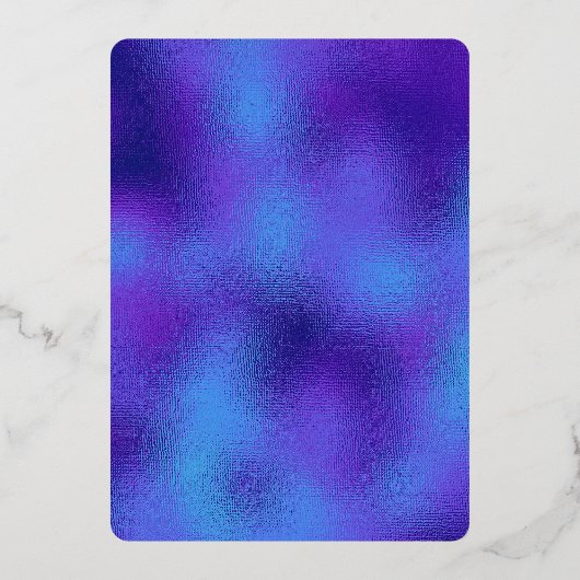 Rainbow and Gold on Funky Lila Disco Party Folieneinladung (Rückseite)