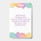 Rainbow and Gold Watercolor Agate Business Ausweis (Rückseite)