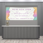 Rainbow and Gold Watercolor Agate Business Banner