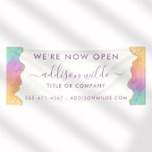 Rainbow and Gold Watercolor Agate Business Banner