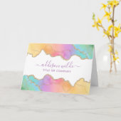 Rainbow and Gold Watercolor Agate Client Vielen Da Karte (Gelbe Blume)