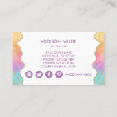 Rainbow and Gold Watercolor Agate Loyalty Card Treuekarte (Rückseite)