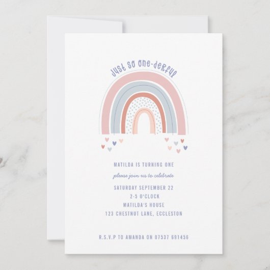Rainbow and heart 1. Geburtstag laden (Vorderseite)