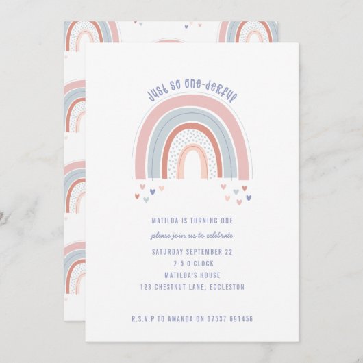 Rainbow and heart 1. Geburtstag laden (Vorne/Hinten)