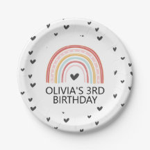 Rainbow and Hearts Birthday Party Teller