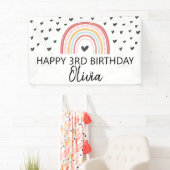 Rainbow and Hearts Geburtstagsbanner Banner (Insitu)