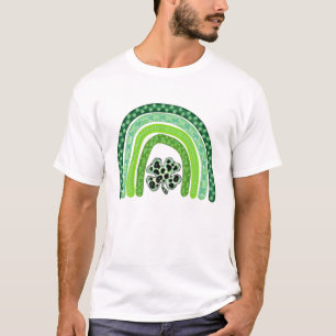 Rainbow and Kleeblatt Clover Happy St Patricks Day T-Shirt
