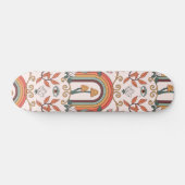 Rainbow and Mushrooms Art Noveau Pattern Skateboard (Horizontal)