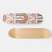 Rainbow and Mushrooms Art Noveau Pattern Skateboard (Horizontal)