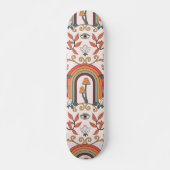 Rainbow and Mushrooms Art Noveau Pattern Skateboard (Vorne)