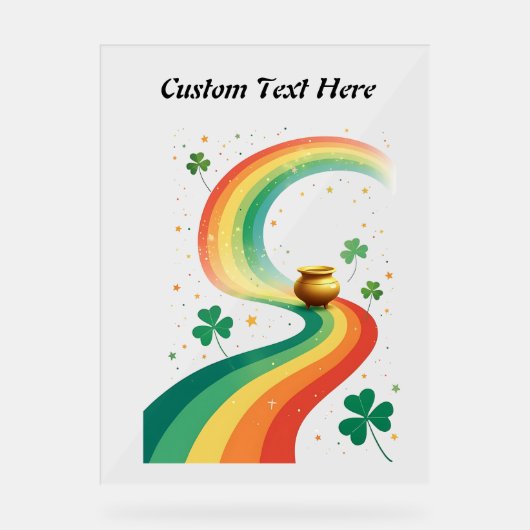Rainbow and Pot of Gold Fantasy Scene Acrylschild (Vorderseite)