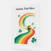 Rainbow and Pot of Gold Fantasy Scene Acrylschild (Winkel)