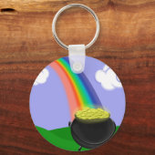 Rainbow and Pot of Gold Schlüsselanhänger (Vorderseite)