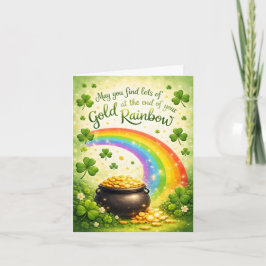 Rainbow and Pot of Gold St. Patrick's Day Card Karte
