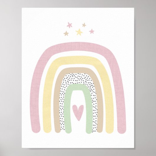 Rainbow and Stars Girl Baby Kinderzimmer Wall Poster (Vorne)