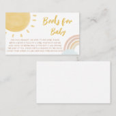 Rainbow and Sunshine Baby Showbücher für Baby Visitenkarte (Vorne/Hinten)