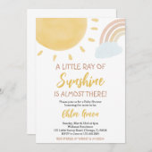 Rainbow and Sunshine Baby Shower Einladung (Vorne/Hinten)