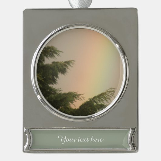 Rainbow and Trees Custom Ornament (Vorderseite)