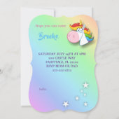 Rainbow and Unicorn Party Einladung (Rückseite)