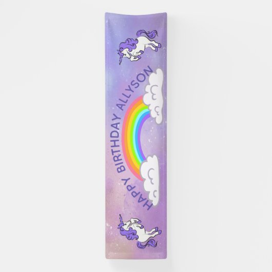 Rainbow and Unicorns Design Party Banner (Vertikal)