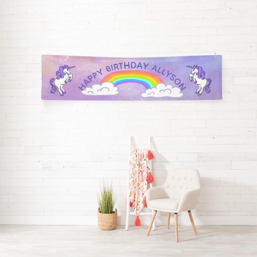 Rainbow and Unicorns Design Party Banner (InSitu)