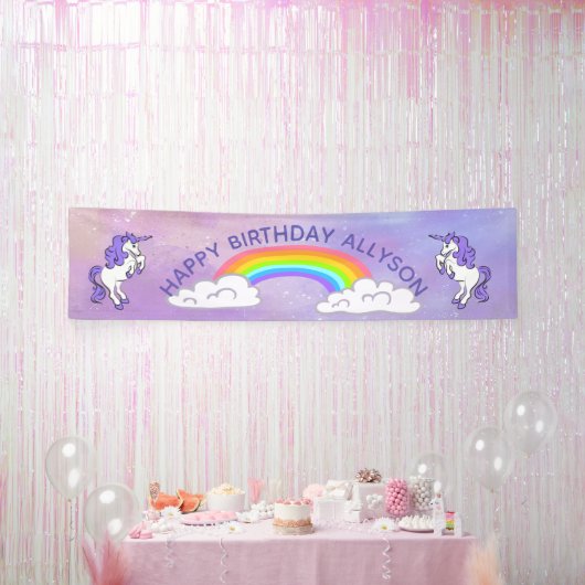 Rainbow and Unicorns Design Party Banner (Party)