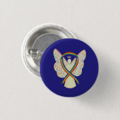 Rainbow Angel Awareness Ribbon Custom Art Buttone Button (Vorne & Hinten)