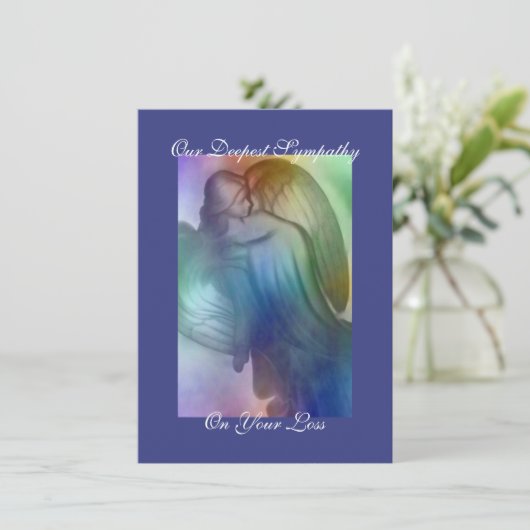 Rainbow Angel Beileid Karte (Stehend Vorderseite)