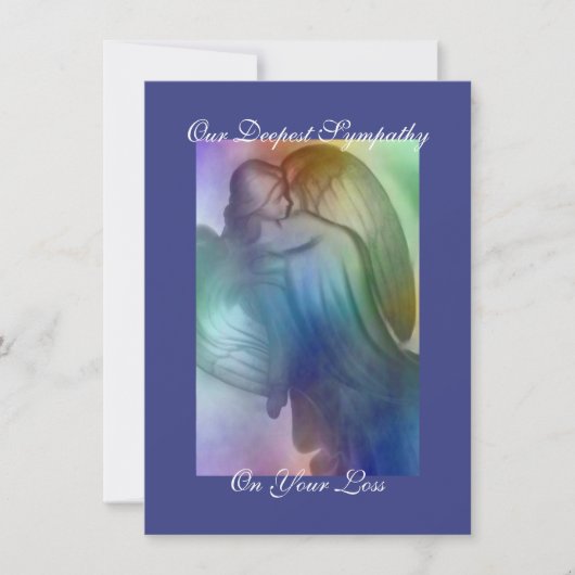 Rainbow Angel Beileid Karte (Vorderseite)