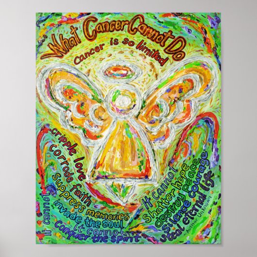Rainbow Angel Cancer Poem Art Poster Print (Vorne)