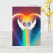 Rainbow Angel Herzgrüßkarte Karte (Gelbe Blume)