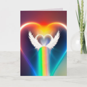 Rainbow Angel Herzgrüßkarte Karte