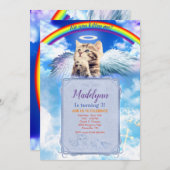 Rainbow Angel Kat Angelic Einladung (Vorne/Hinten)