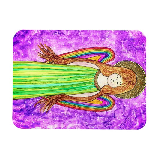 Rainbow Angel Magnet 3" x 4" (Horizontal)