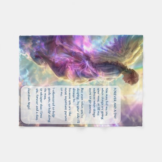 Rainbow Angel und Gedicht Fleecedecke (Vorderseite (Horizontal))