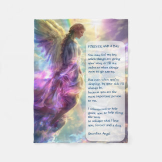 Rainbow Angel und Gedicht Fleecedecke