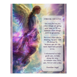 Rainbow Angel und Gedicht Poster