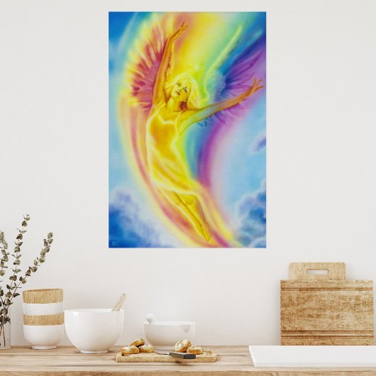 Rainbow Angel von Lisa Iris Poster (Küche)