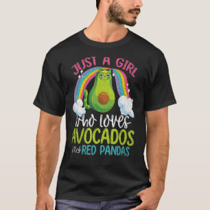 Rainbow Animal einfach ein Mädchen, das Avocados L T-Shirt