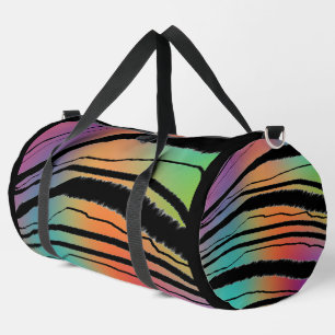 Rainbow Animal Print Athletic Gym Carry On Duffle Bag