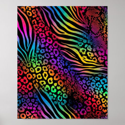 Rainbow Animal Print - Bold Art Poster (Vorne)