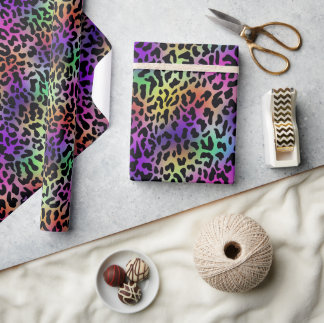 Rainbow Animal Print Geschenkpapier